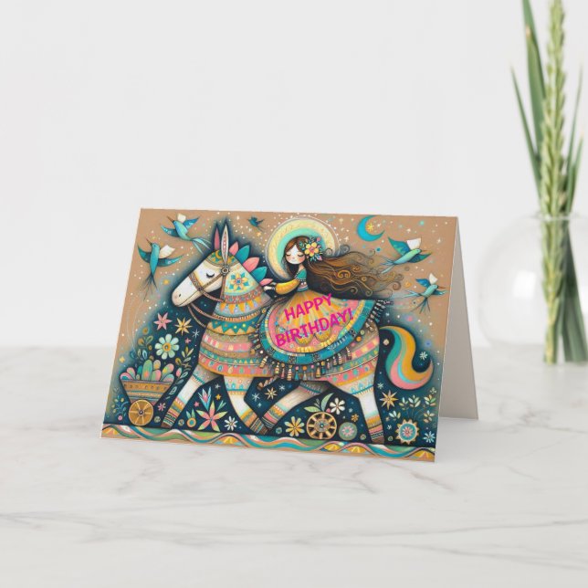 FIESTA BIRTHDAY CARD TACK KORT (Framsida)