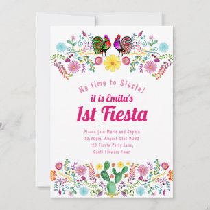 Fiesta Birthday för en flicka i Folkart Sinorita Inbjudningar