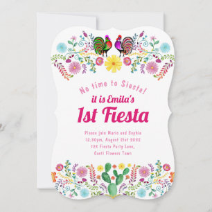 Fiesta Birthday för en flicka i Sinorita Folkart Inbjudningar