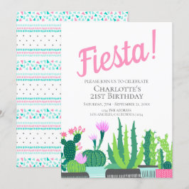 Fiesta Birthday succulus cactus bröllop Inbjudningar