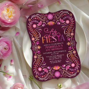 Fiesta Birthday Women Inbjudningar
