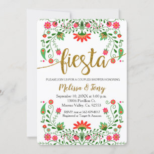 Fiesta Blommigt Par Shower-inbjudan Inbjudningar