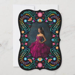 Fiesta Blommigt Quinceañera Bröllop spara datum Datumet