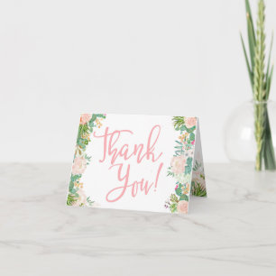 Fiesta Blommigt Succult Tack You Card Kort