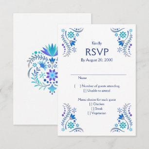 Fiesta Blue Bröllop Quinceañera OSA Kort