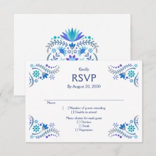 Fiesta Blue Bröllop Quinceañera OSA Kort