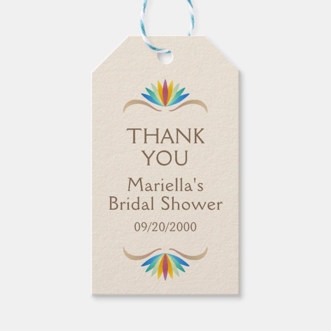 Fiesta Boho Birthday Shower Bröllop Tack Presentetikett (Framsidan)