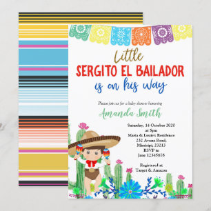Fiesta Boy Baby Shower-inbjudan Boy Inbjudningar