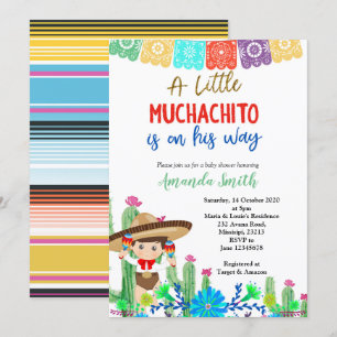 Fiesta Boy Baby Shower-inbjudan pojke Inbjudningar