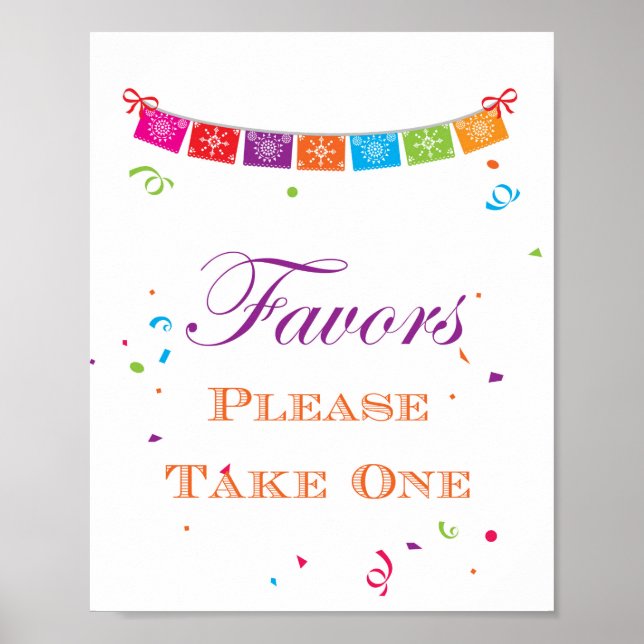 Fiesta Bridal Shower Game skylt 8x10 (Framsidan)