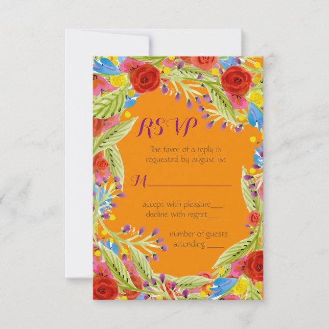 Fiesta Bröllop RSVP OSA Kort (Framsida)