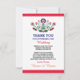 Fiesta Bröllop Tacksamhetskort Rött Mexikanskt Mex Tack Kort