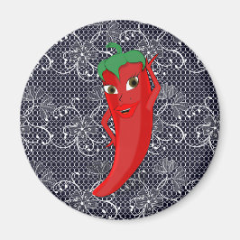 Fiesta Bröllopsfest Med Röd Het Peppar-Diva Magnet