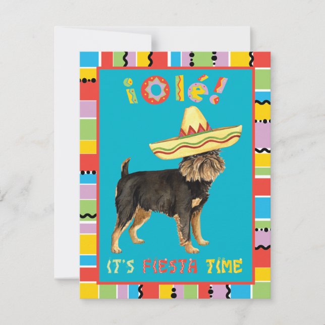 Fiesta Brussels Griffon Inbjudningar (Framsida)