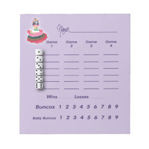 Fiesta Bunco Day of the dead Bunco Score Pad Anteckningsblock