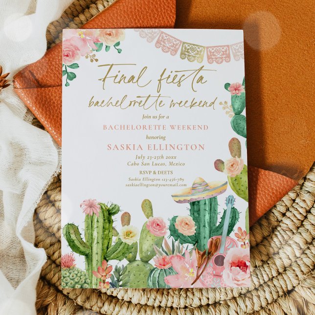 Fiesta Cabo San Lucas Bachelorette Itinerary Inbjudningar (Skapare uppladdad)