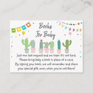 Fiesta Cactus Baby Shower Bok-begäran Tilläggskort