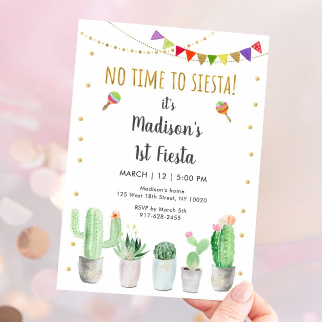 Fiesta Cactus Birthday Inbjudningar (Skapare uppladdad)