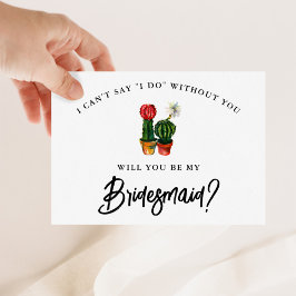 Fiesta Cactus Bridesmaid Card Inbjudningar