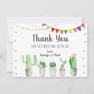 Fiesta Cactus Bröllopsfest Tacksamhetskort Tack Kort