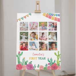 Fiesta Cactus Girl 1:a födelsedagsmilstolpen Poster