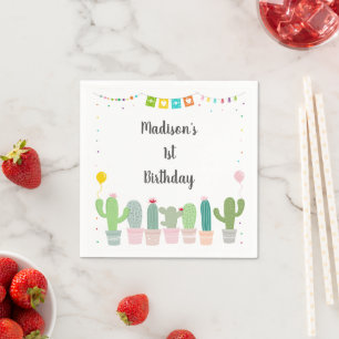 Fiesta Cactus Girl Birthday Pappersservett