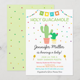 Fiesta Cactus Heliga Guacamole Baby Shower Inbjudningar