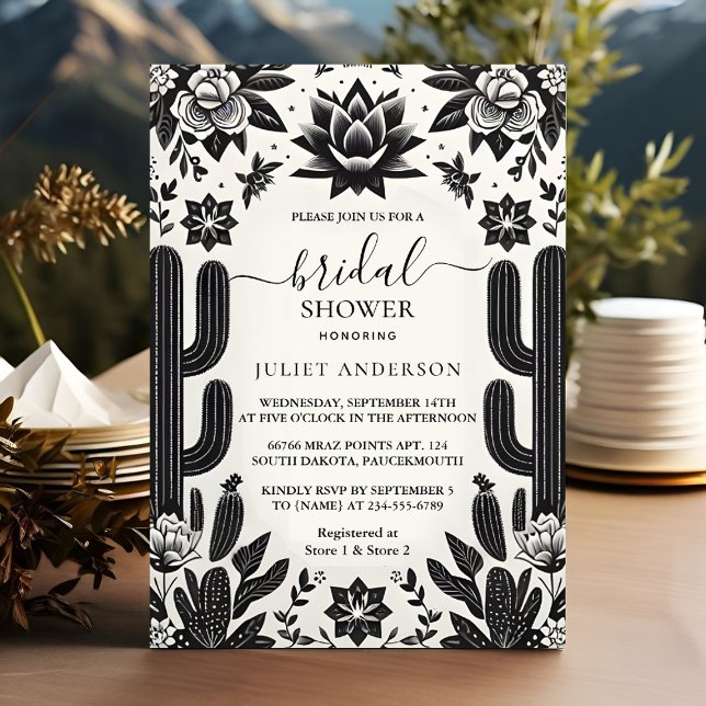 Fiesta Cactus Kärlek i Möhippan Bloom Mexicans Inbjudningar (Skapare uppladdad)