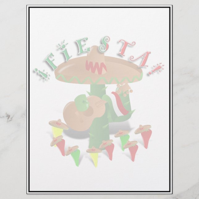 Fiesta Cactus med Guitar & Dancing Peppers (Framsida)
