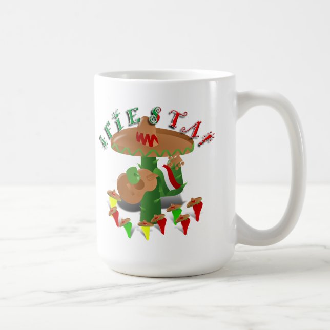 Fiesta Cactus med Guitar & Dancing Peppers Kaffemugg (Höger)