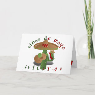 Fiesta Cactus med Guitar & Dancing Peppers Kort