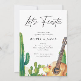 Fiesta Cactus Mexican Förlovningsfest Inbjudningar