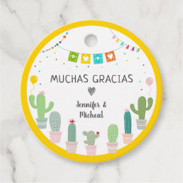 Fiesta Cactus Muchas Gracias Baby Shower Tack Gåvor Etiketter