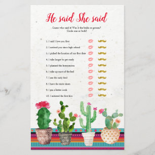 Fiesta cactus sa att hon sa "spelkort"