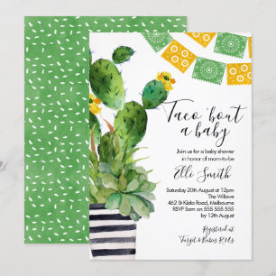 Fiesta Cactus Taco Baby Shower-inbjudan Inbjudningar