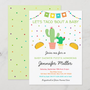 Fiesta Cactus Taco Bout A Baby Shower Inbjudningar