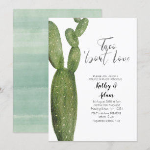 Fiesta Cactus Taco om Kärlek PAR SHOWER Inbjudningar