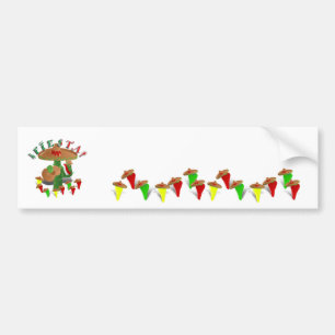 Fiesta Cactus w/Sombrero & Guitar Bildekal