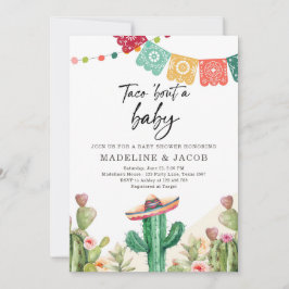 Fiesta Cactus Watercolor Baby Par Shower Invit Inbjudningar