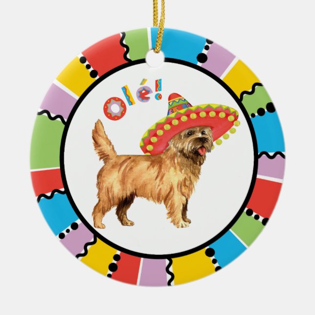 Fiesta Cairn Terrier Julgransprydnad Keramik (Framsidan)
