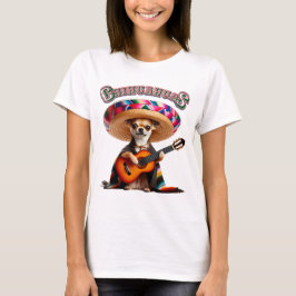 Fiesta Chihuahua - Guitar Sergranat med Sombrero T Shirt