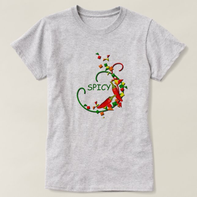 Fiesta Chili Peppers Party Dam Spicy T-shirt (Design framsida)