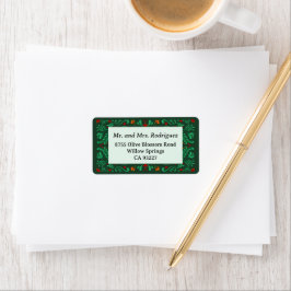 Fiesta Christmas Return Address Label Adressetikett