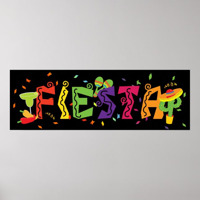 Fiesta Cinco De Mayo Colorful Party Banner Poster (Framsidan)