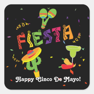Fiesta Cinco De Mayo-firande Anpassad Klistermärke
