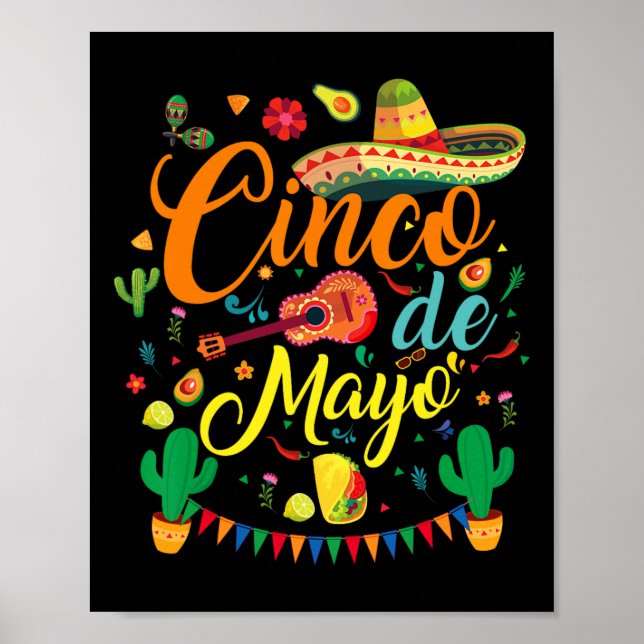 Fiesta Cinco De Mayo Funny Mexican Party 5 De Mayo Poster (Framsidan)