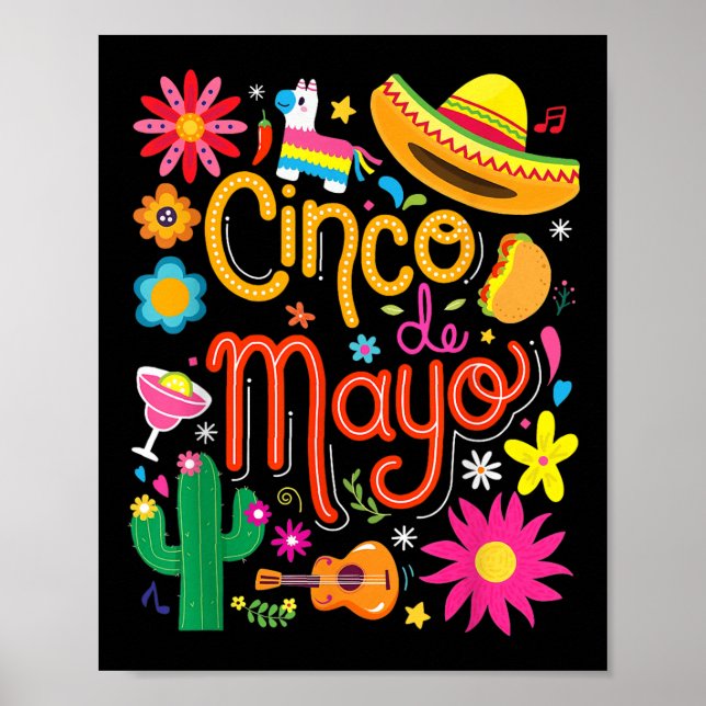 Fiesta Cinco De Mayo Funny Mexican Party 5 De Mayo Poster (Framsidan)