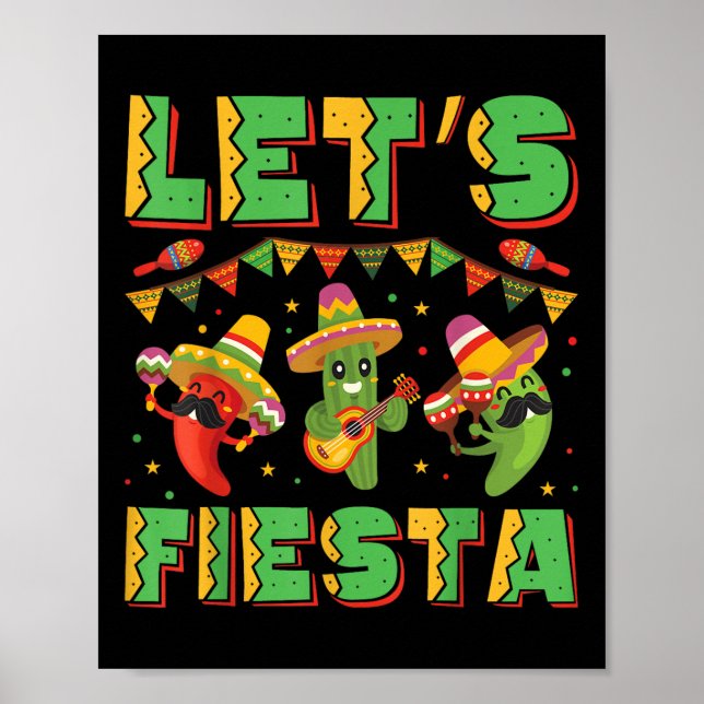 Fiesta Cinco De Mayo Funny Mexikanska Party Fies Poster (Framsidan)