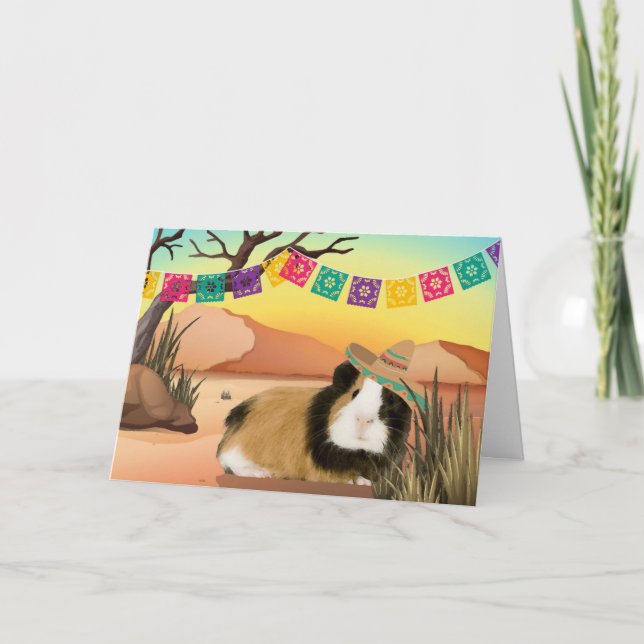 Fiesta Cinco De Mayo Guinea Gris Greeting Card Kort (Framsida)