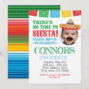 Fiesta, Cinco de mayo-inbjudan med foto Inbjudningar